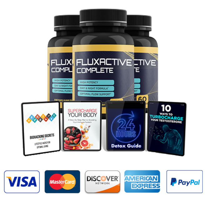 FluxActive Complete three-bottle pack prostate health supplement